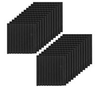 Giwnhvx 24 pannelli acustici neri in schiuma fonoassorbente per studio, cunei fonoassorbenti in schiuma, 2,5 x 30 x 30 cm