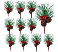 Giwnhvx 24 Pezzi di Pino Artificiale con Rami di Albero Campana per Corone di Fiori di Feste di Natale e Decorazioni per le Vacanze