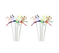 Giwnhvx 24 x Serie Libellula Artificiale Farfalle Decorazione del Giardino Simulazione Esterna Libellula Pianta Piani