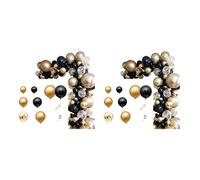 Giwnhvx 242PZ Palloncini Neri Ghirlanda Kit Palloncini Paillettes per Matrimonio Laurea Compleanno Festa di Natale Decor