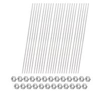 Giwnhvx 25 aste filettate con 50 dadi, fili in acciaio inox da 30,5 cm per ganci, bulloni a U, aste da giardino con perline