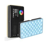 Giwnhvx 2500K-9000K LED RGB Camera Light Color Output Video Light Kit Luce di pannello dimmerabile Luce LED ricaricabile Nero Facile da installare Facile da usare