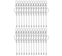 Giwnhvx 26 portachiavi con perle, kit di fabbricazione di portachiavi in argento con portachiavi a perla, chiusura a moschettone, anelli portachiavi