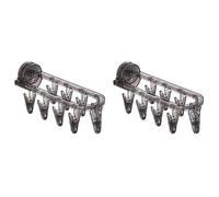 Giwnhvx 2PC Bagno Ventosa Stendibiancheria Pieghevole Calzini Stendibiancheria Rack Appendiabiti Domestico Multi Clip Asciugatura Calze Artefatto, A