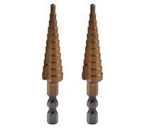 Giwnhvx 2pcs 1/4 di pollice Hex Shank HSS High Speed Steel Titanium Coated Step Drill Bit 3-13mm