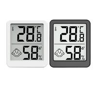 Giwnhvx 2Piece LCD Termometro Digitale Igrometro Camera Interna Elettronico Temperatura Umidità Meter Sensore Indicatore Stazione Meteo Plastica+Metallo