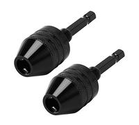 Giwnhvx 2X 0.3-8mm 1/4 Pollici Trapano Senza Cle Chuck Cacciavite Adattatore Driver di Impatto Vite Esagonale Trapano Grinder Adattatore di Cambiamento Convertire -Nero