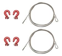 Giwnhvx 2X 1: 10 RC Crawler Accessori Metal Band- Corda di traino con Ganci per Auto RC 1/10 D90 Axial SCX10 camion RC Ricambi auto