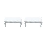 Giwnhvx 2X 1/12 mobili in miniatura ondulati in legno tavolino/tavolino - bianco