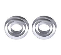 Giwnhvx 2X 4/6/8 Pollici Rotondo Torta Stampo In Acciaio Inox Strumento di Cottura Torta Anello Set di Biscotti Cutter Inglese Muffin Anello FAI DA TE Tart Ring