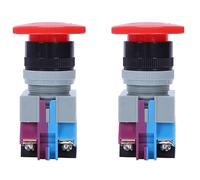 Giwnhvx 2X AC 600V 10A fungo rosso arresto di emergenza interruttore a pulsante 22mm No Nc