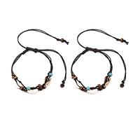 Giwnhvx 2X Boho Naturale Shell in Pietra di Pietra per le Donne in Legno Perla Conchiglia Caviglia Bracciale Gamba Piede Catena Corda Caviglia Spiaggia