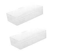 Giwnhvx 2X Cancella Gioielli di Plastica Rettangolare Della Cassa del Supporto del Contenitore 18 Centimetri X 8,5 Centimetri X 4,5 Centimetri