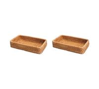 Giwnhvx 2X Cesto Portaoggetti Intrecciato Un Mano Vassoio Portaoggetti Nel Rattan Cestini di Vimini Pane Frutta Scatola da Esposizione per La Colazione Decorazione Della Casa-C