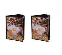 Giwnhvx 2X Copertine per Menu Ristorante Trasparenti per Bar Nel Stile Libro A4 Bar 8 Pagine 16 Visualizza