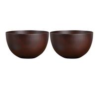 Giwnhvx 2X in Legno Stile Giapponese, Insalata, Tagliatelle, Frutta e Cereali Ciotola di Legno, Rosso-Marrone