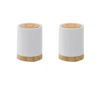 Giwnhvx 2X Lampada da Comodino Un LED Touch Dimmerabile con 7 Colori E 4 Modalità Lampada da Tavolo Ricaricabile USB con Luce Notturna Venatura del Legno
