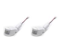 Giwnhvx 2X LED Interruttore Sensore di Movimento PIR Rilevatore di Movimento Automatico Rivelatore di Movimento Auto On Off Esterno, DC 12V Bianco