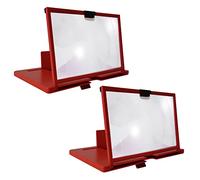 Giwnhvx 2X Lente d'ingrandimento Del Telefono Portatile 12 Pollici 3D HD Supporto Del Supporto 'amplificatore Video con Supporto Da Scrivania Pieghevole Rosso Film