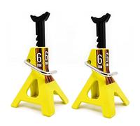 Giwnhvx 2X Metal Jack Stand Mini Simulazione per 1/10 Veicolo Modello Telecomandato Trx4 SCX10 Arrampicata Simulazione Veicoli Giallo
