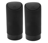 Giwnhvx 2X Mini Cestino con Coperchio per Portabicchieri |Cucina E Ufficio Automobilistici in Silicone Lavabile Mini Supporto per La Polvere Bidone della Spazzatura (Nero)