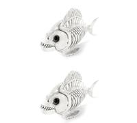 Giwnhvx 2X Modello di Decorazione di Halloween di Pesce Scheletro,Ornamenti di Arte di Pesci Teschio di Carpa Animale in Plastica,per la Decorazione della Camera da Letto