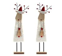 Giwnhvx 2X Nordico di Natale in Legno Feltro di Lana Decorazione di Natale Babbo Natale Ornamento Albero di Natale Decorazione 'Ufficio G