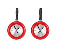 Giwnhvx 2X Orologio da Parete Orologi 8 Pollici Stufe Friggere in Metallo Orologio Art Novità Decorazione della Cucina