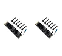 Giwnhvx 2X PCIE a 6Gpbsx6-Port scheda di espansione + cavo M.2 MKEY PCI-E Riser Card M.2 NVME a SATA3.0 ASM1166 Supporto PM