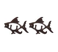 Giwnhvx 2X Pesce Con Due Ganci Serie Ocean Gancio Un Parete Nel Asciugamano per Montaggio Un Parete Gancio Appendiabiti per, Chiave, Cappotti