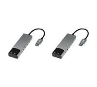 Giwnhvx 2X Scheda Audio per Computer 6 nel 1 Scheda Audio Esterna USB 5.1 Convertitore Audio Multifunzione per Notebook Scheda Audio nel Alluminio