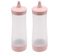 Giwnhvx 2X Squeeze Bottiglia Salsa in Plastica Salsa in Plastica Ketchup Stufato Condimento Dispenser Rosa Trasparente
