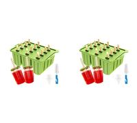 Giwnhvx 2X Stampo per Ghiaccioli Nel Silicone, Ghiacciolo Ghiacciato per Creatore di Ghiaccioli Gelato DIY, con 100 Pezzi Bastoncini per Ghiaccioli Sacchetti per Ghiaccioli