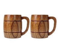 Giwnhvx 2X Tazze da Birra Nel Legno con Tazza Nel Legno Naturale Stile da 400 Ml Che Bevono