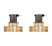 Giwnhvx 2X Valvola Acqua Interruttore G3/4 Pollice Ottone Elettrovalvola AC220V per Scaldabagno