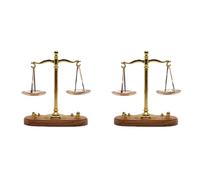 Giwnhvx 2X Vintage Bilancia Bilancia Ornamento Accessori Miniature Metallo Antico Giustizia Scala Modello Casa Ufficio Decorazione Ufficio