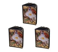 Giwnhvx 3 copertine trasparenti per menù da ristorante, formato A4, stile libro, bar, 10 pagine, 20 visualizzazioni