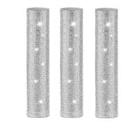 Giwnhvx 3 coperture per maniglia del microfono, con strass scintillanti, per feste e spettacoli televisivi, per la maggior parte dei microfoni wireless, argento