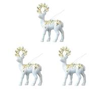 Giwnhvx 3 decorazioni natalizie argentate per albero di Natale, decorazioni di cervo con paillettes argentate