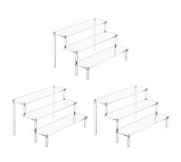 Giwnhvx 3 elevatori di visualizzazione acrilica, organizzatore di supporto per profumo, elevatori di ripiani in acrilico trasparente per supporti per alimenti, da usare su tavolo
