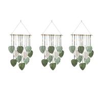 Giwnhvx 3 fogli macramé da appendere alla parete Boho Room Home Decor Tessuto Arazzo da parete estetico Home Room Decorazione da matrimonio Verde