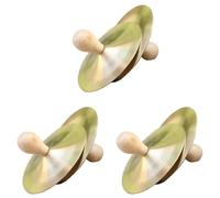 Giwnhvx 3 Paio di Piatti nel con Manopole Piatti da Dito con Manopole nel Legno per Strumenti un Percussione per Feste di Ballerini