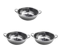 Giwnhvx 3 Pezzi 28 cm Pentola Calda Doppia Divisa in Acciaio 28 cm Pentole Pentola Governato Compatibile Zuppa Zuppa Pentole Casa Cucina