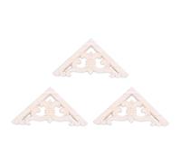 Giwnhvx 3 pezzi 8 x 8 cm legno intagliato angolo intarsio applique mobili non verniciato