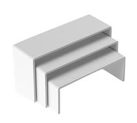 Giwnhvx 3 Pezzi/Set 3 Mm Acrilico Tipo U Espositore un Mano per Vetrina Espositore per Gioielli Scaffale per Armadietto-Bianca