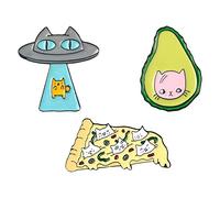 Giwnhvx 3 Pezzi Spille Collare Kawaii Divertimento Diversi Modelli Spilla Animale Animale Animale Spilla Smalto Spilla Badge in Metallo Distintivo Unisex F