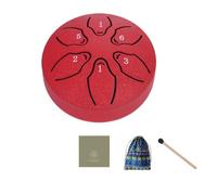 Giwnhvx 3 Pollici 6 Tono Outdoor Acciaio Tongue Drum Pioggia Tamburo Strumento Mini Tamburo A Mano Bacchetta Eterea Rosso
