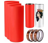 Giwnhvx 3 PZ Involucro nel Silicone per Sublimazione Skinny Tumbler 20 Oz Riutilizzabile Involucro nel Silicone Tazza Morsetto per Full Wrap Tumbler nel Bianca