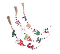 Giwnhvx 3 pz Legno Auto Appeso Ciondolo Decorazione Legno Natale GNOME Lettera Ciondolo per Albero Nappa