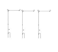 Giwnhvx 3 supporti per bandiera da giardino, in metallo, con clip anti-vento